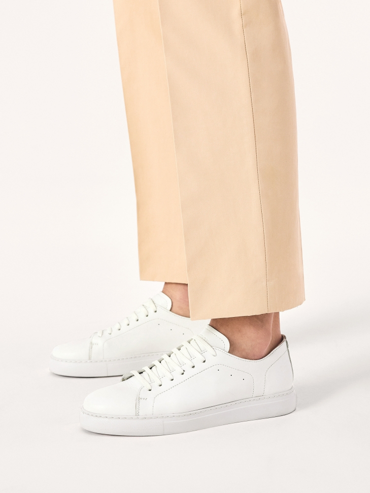 Lace-up white men's sneakers