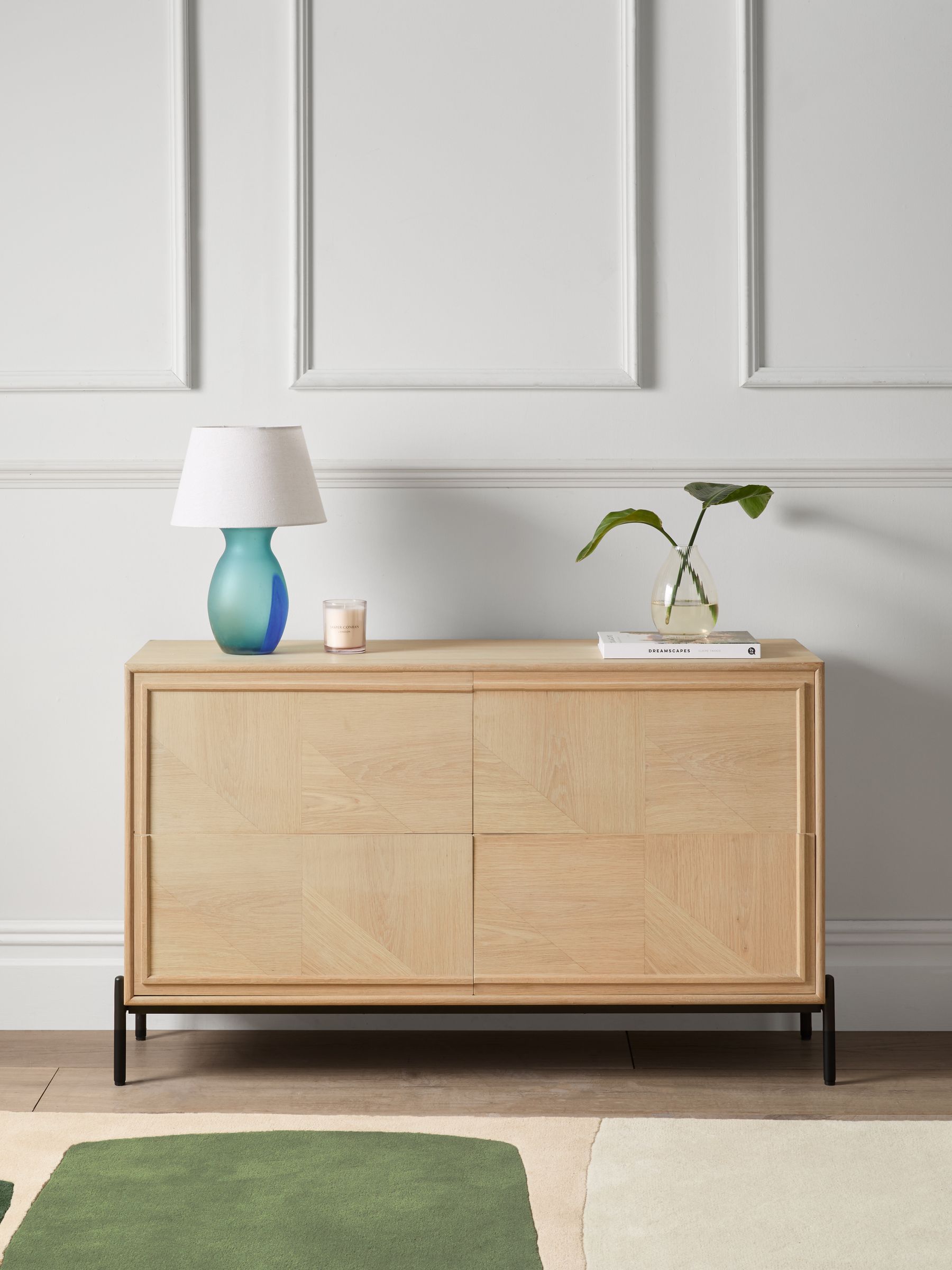 Whitewashed Oak Aden Wide Wide Chest of Drawers