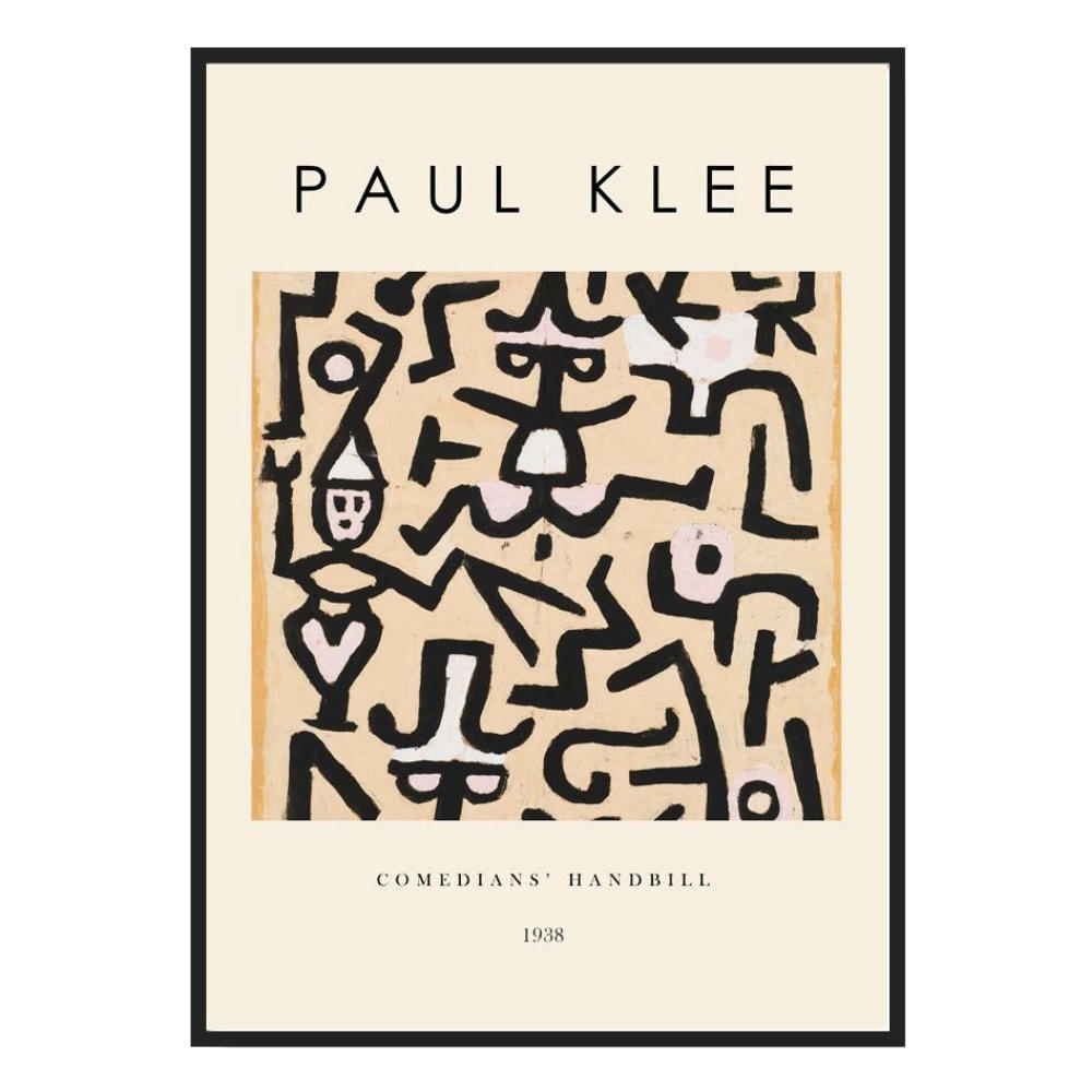 ARTESTA - Affiche décorative avec cadre noir 50 x 70 cm comédiens handbill