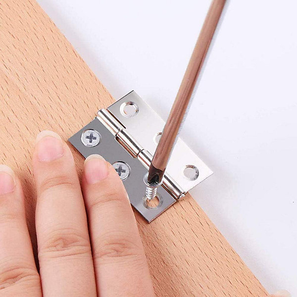 24 pcs en acier inoxydable meubles de maison matériel Charnière de porte Long 44 mm x 34 mm