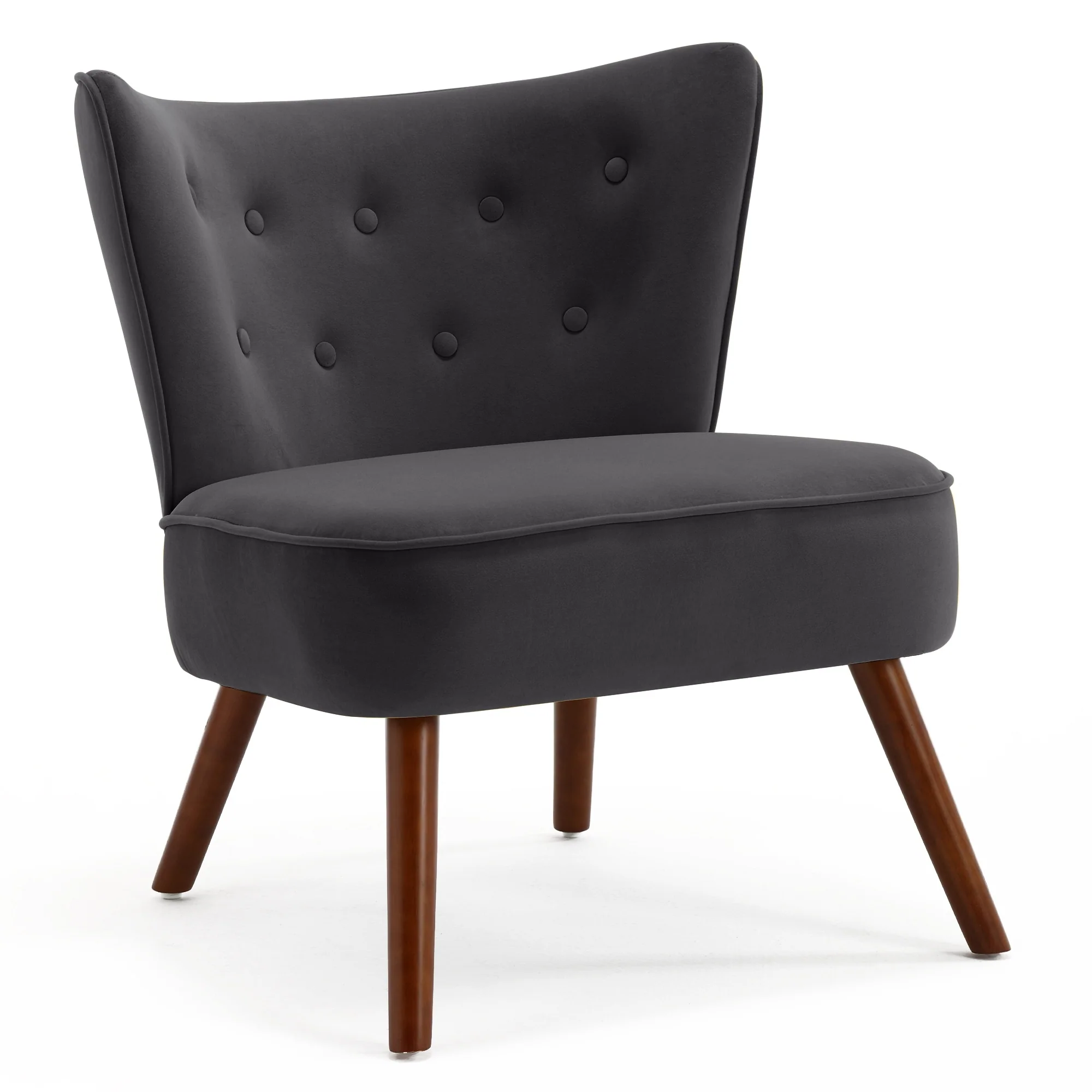 Tufted Velvet Accent Chair Upholstered Living Room Side Chair - 27.6 W x 28 D x 31.3 H