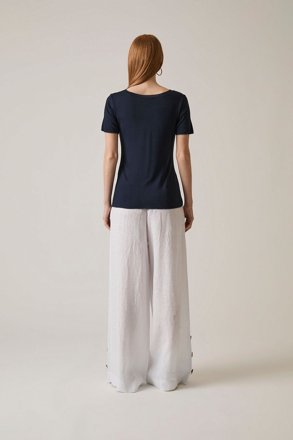James Lakeland Short Sleeve Navy Top
