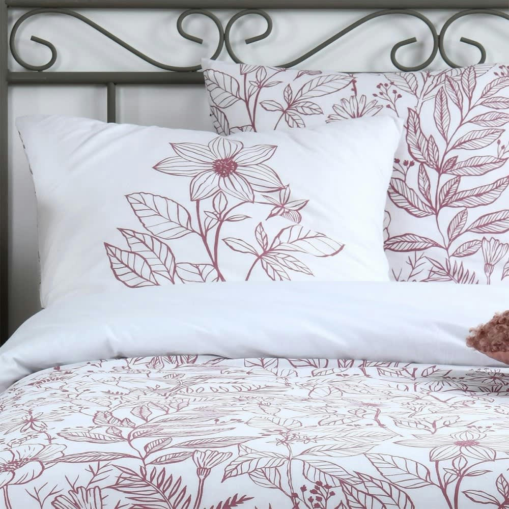 - Parure de couette 100% coton 57 fils imprimée 260x240 2 taies