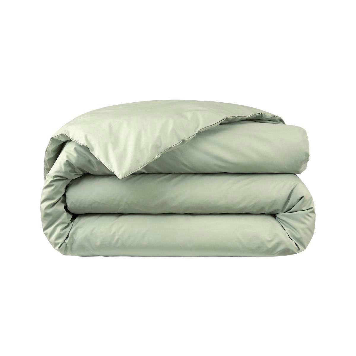 ALCOVE - Housse de couette en percale de coton vert 140 x 200 cm
