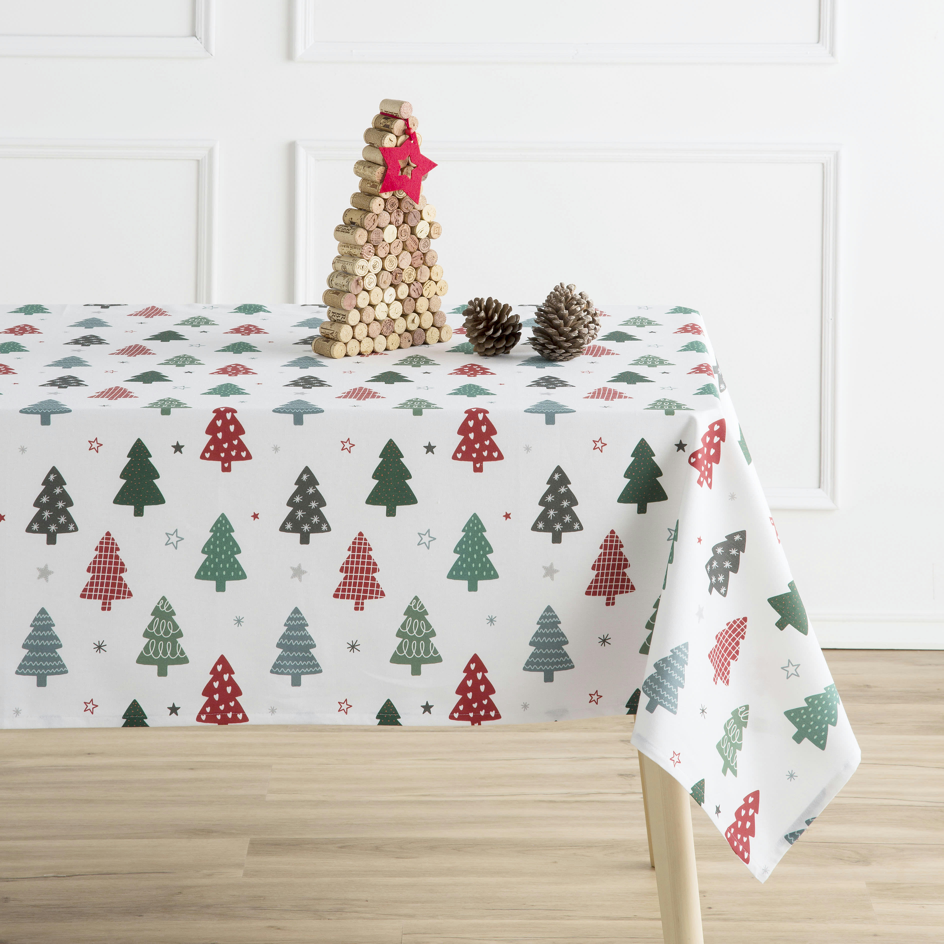 BRINDIS - Nappe multicolore imprimée anti-taches coton 140x140 cm