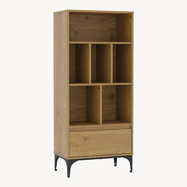 Bibliothèque Kistiandi 137 x 60 x 35 cm effet chêne foncé en.casa