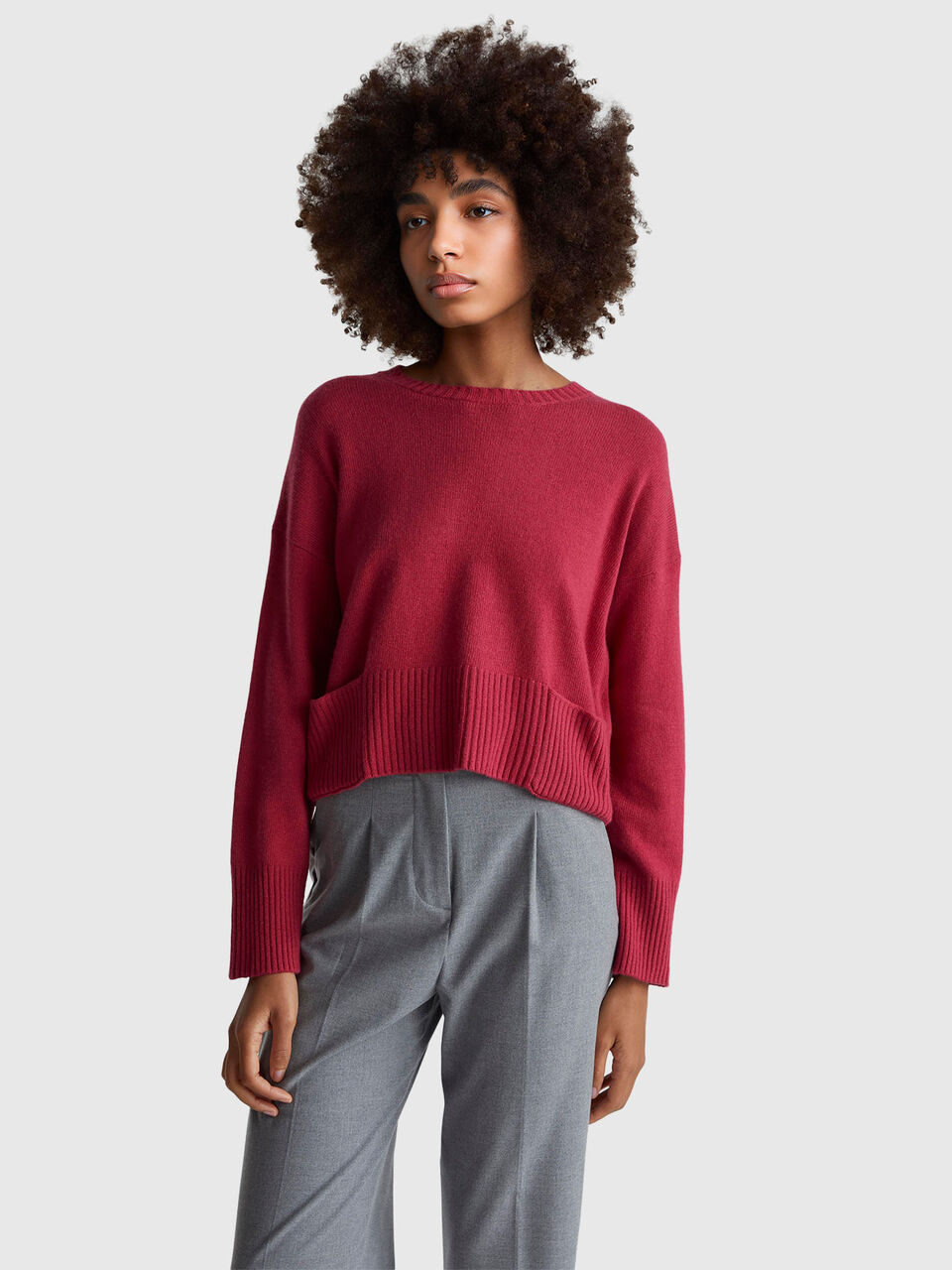 Sweater in wool and viscose blend