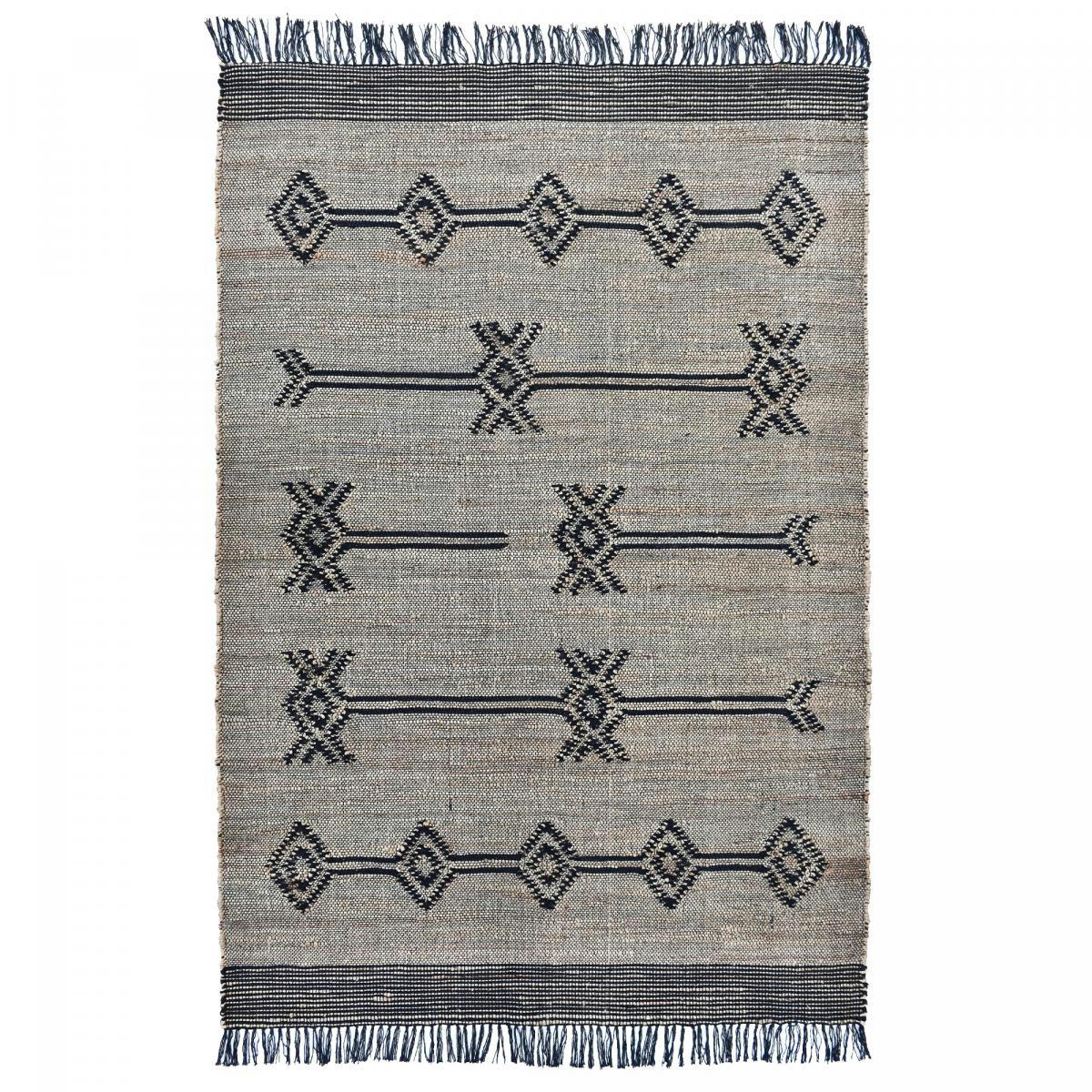 TLIPO - Tapis jute en jute gris 160x230