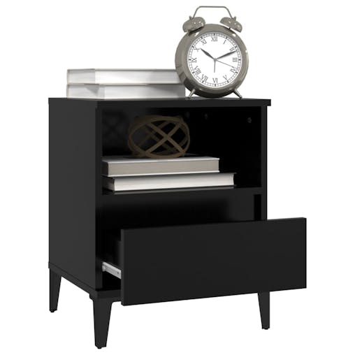 NNEVL Bedside Cabinets 2 pcs Black 40x35x50 cm
