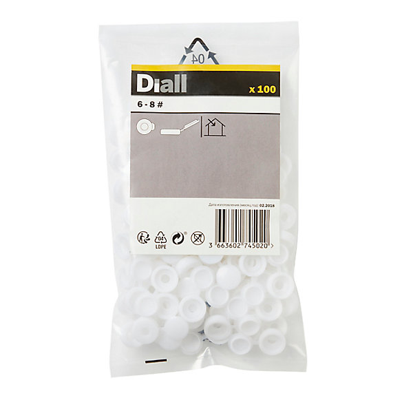 Embout blanc à clipser ø6-8 mm - 100 pièces