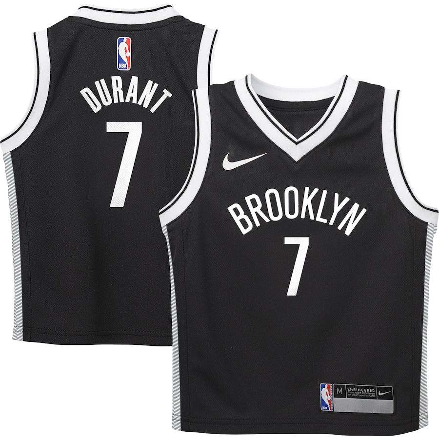 Kevin Durant Brooklyn Nets Nike Preschool 2020/21 Replica Jersey - Icon Edition - Black
