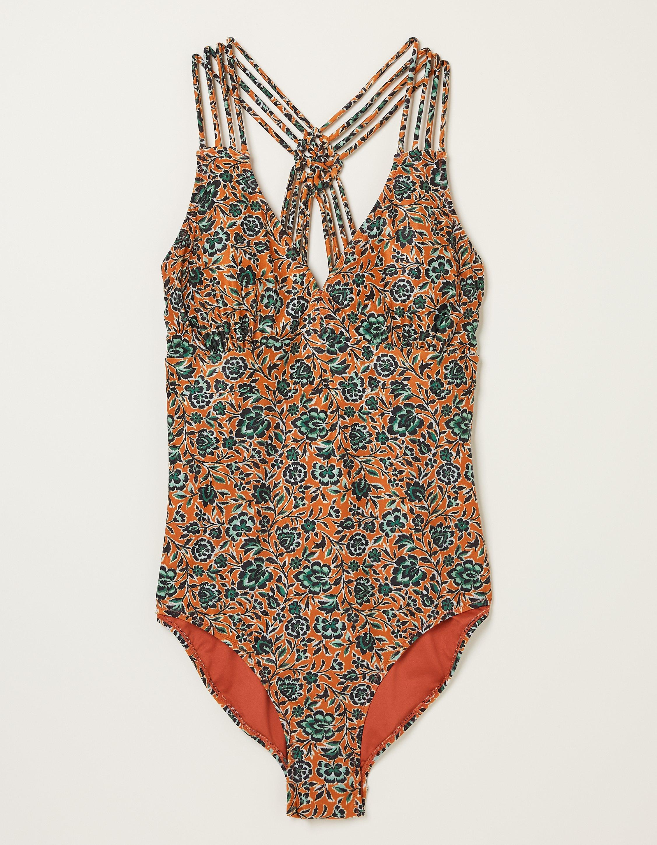 Tummy Control Sketched Floral Swimsuit