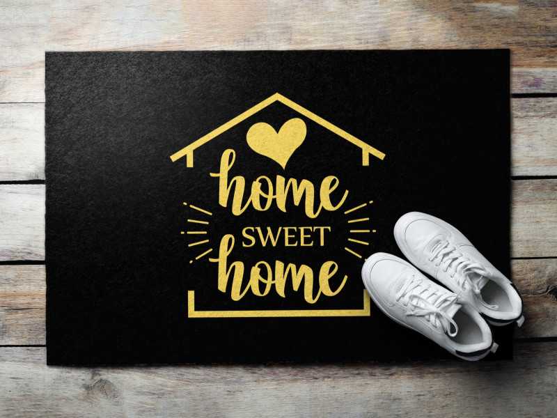 Wycieraczka wewnętrzna 60x40 Napis Sweet Home przytulne wejście Tulup