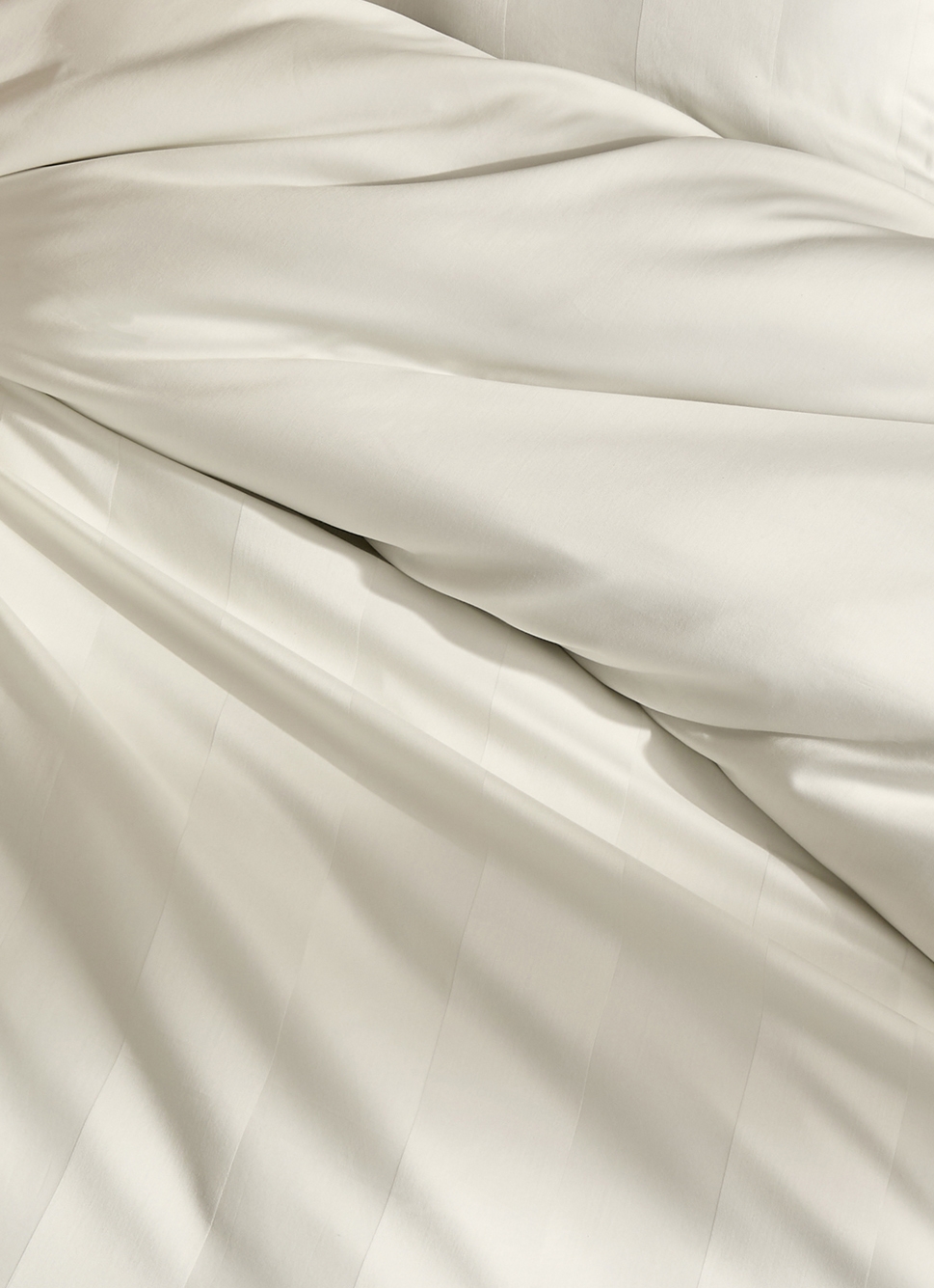 HOUSSE DE COUETTE RAYÉE EN SATIN DE COTON IVOIRE