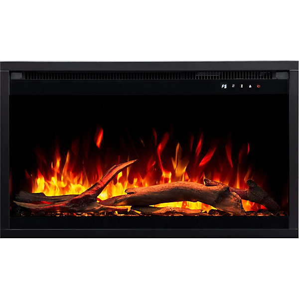 Insert électrique AFLAMO 3D pour cheminée électrique - encastrable - 80x60x20 cm - cheminée LED avec chauffage 750/1500 W