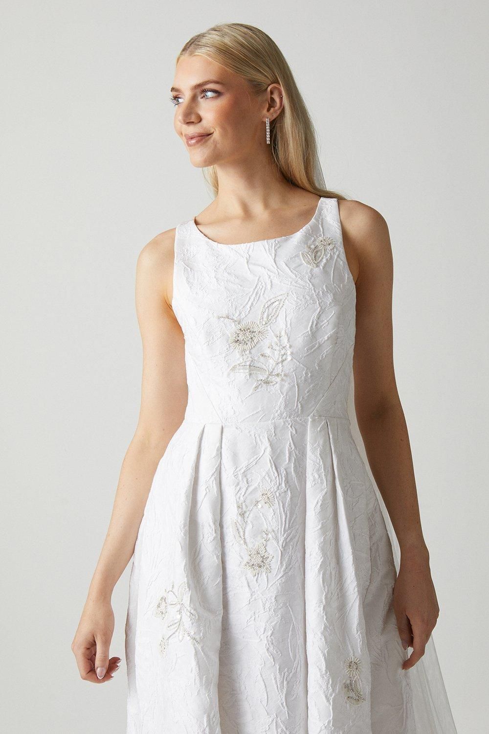 Coast Premium Embellished Jacquard Cross Back Wedding Dress