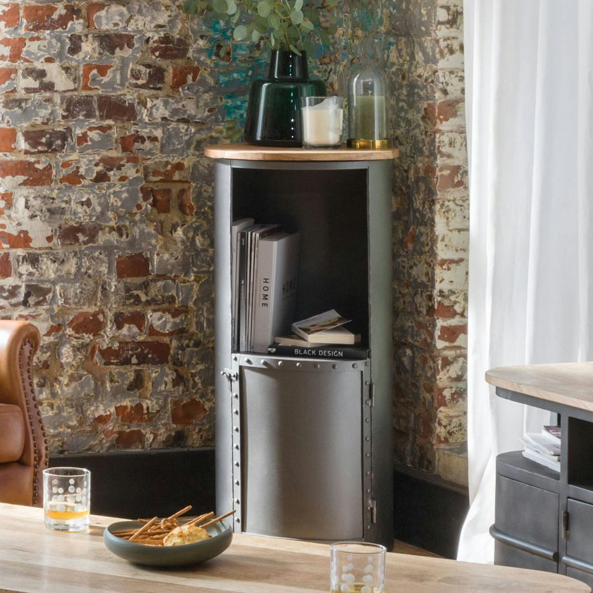 MIM - Table console en métal gris 46 cm