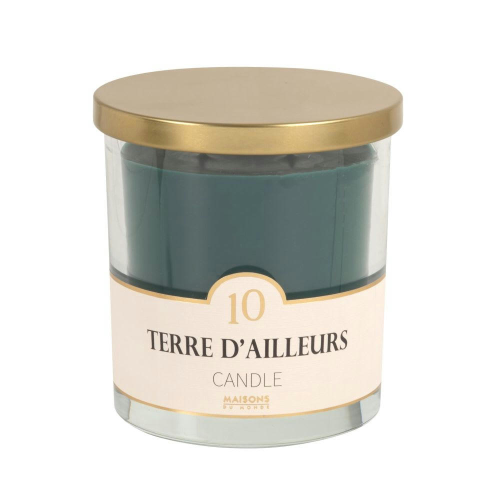 COLORAMA - Bougie parfumée bleu canard en verre H11, 400g