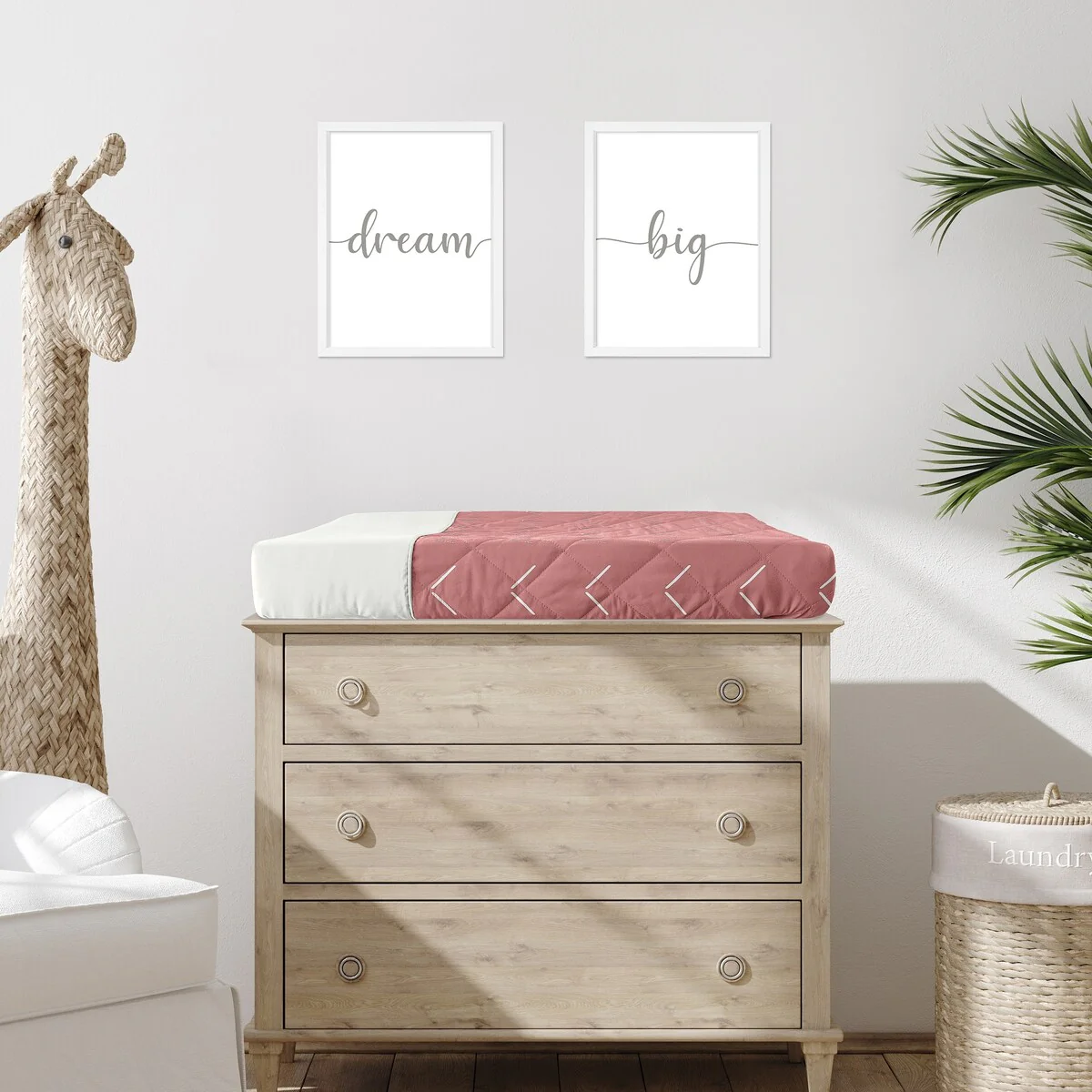 Sweet Jojo Designs Mauve Pink Boho Arrow Girl Changing Pad Cover Dark Rose Ivory Modern Bohemian Farmhouse Shabby Chic Designer