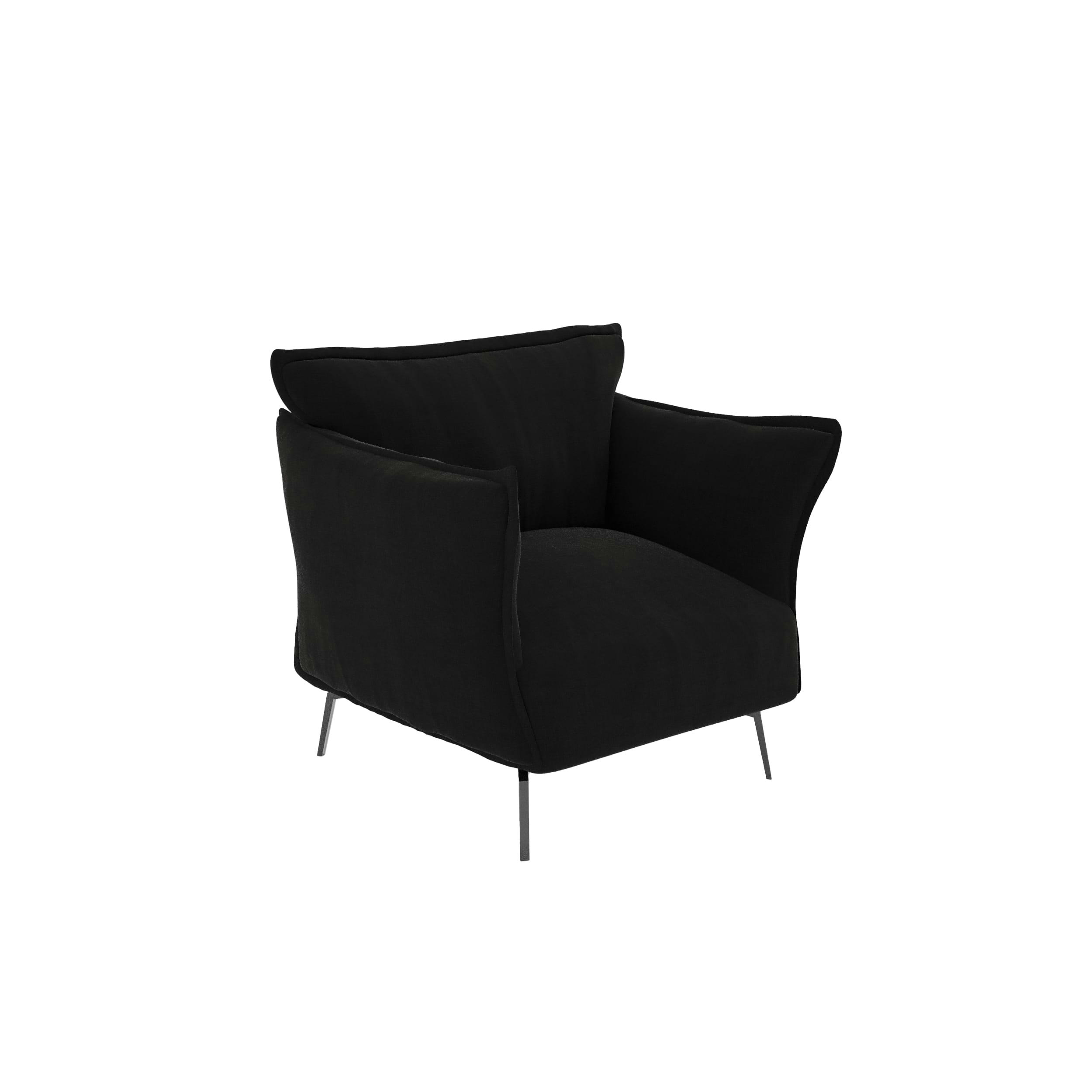 LENNY - Fauteuil velours Noir