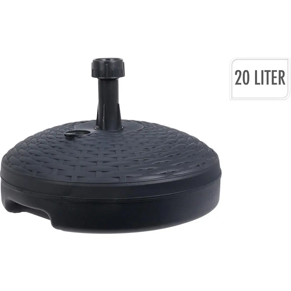 Parasolvoet Rattan - rond - antraciet grijs - D45 cm - 20 liter