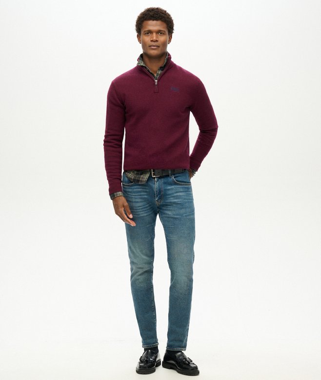 Essential Embroidered Knitted Half Zip Jumper