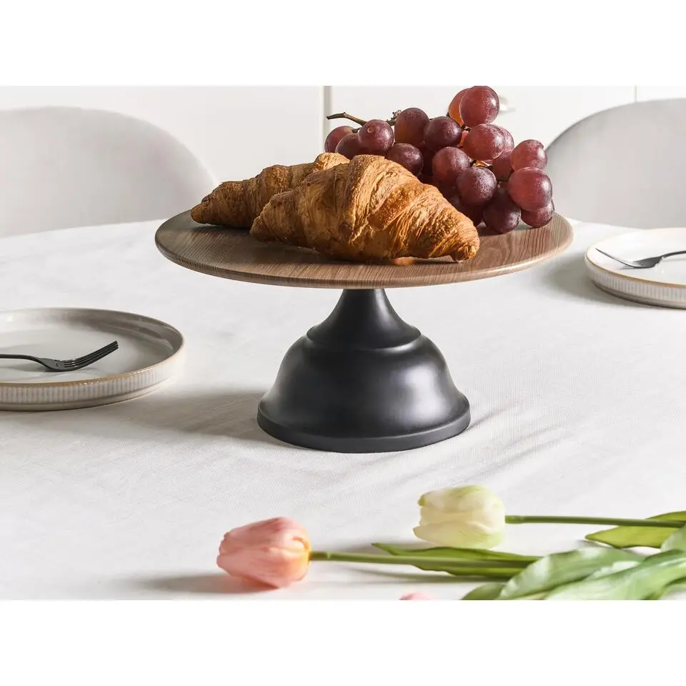 BRIOCHE - Gebaksstandaard - Zwart/Licht hout - IJzer/Hout