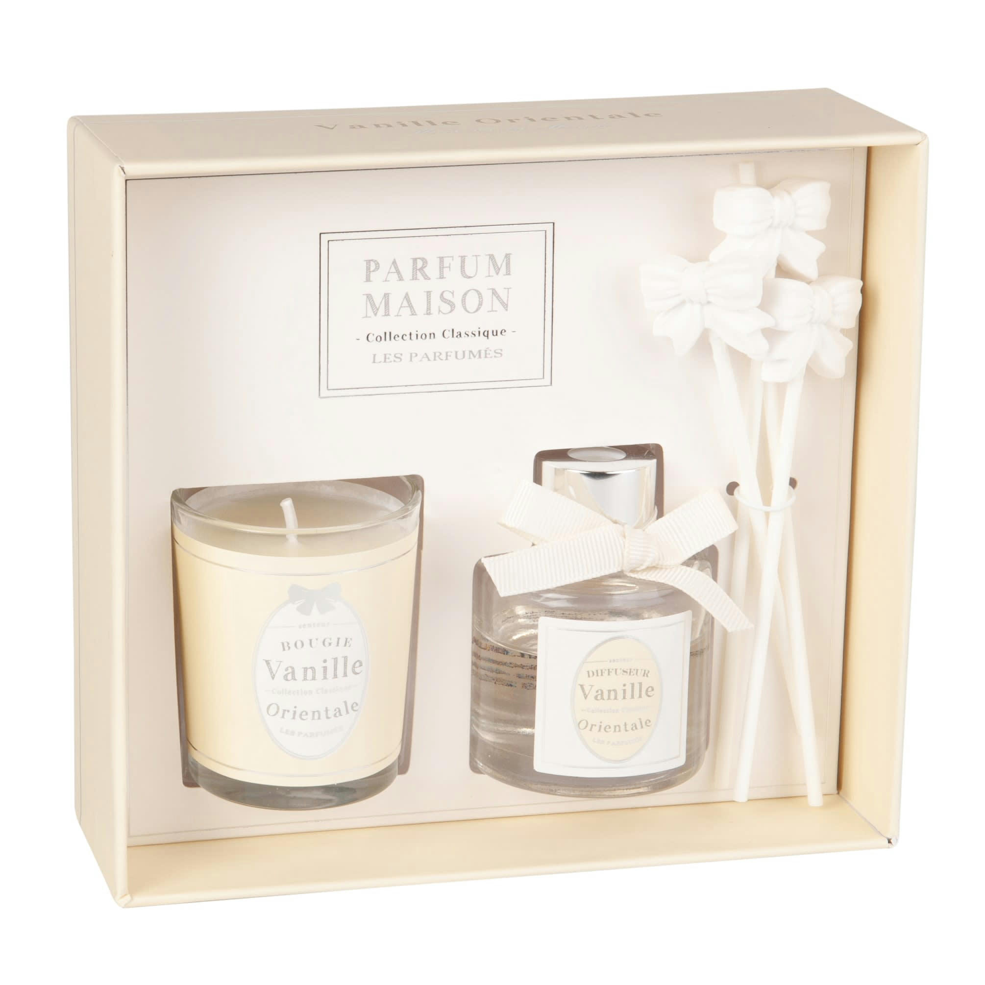 - Coffret bougie parfumée 50g et diffuseur de parfum vanille orientale 30 ML