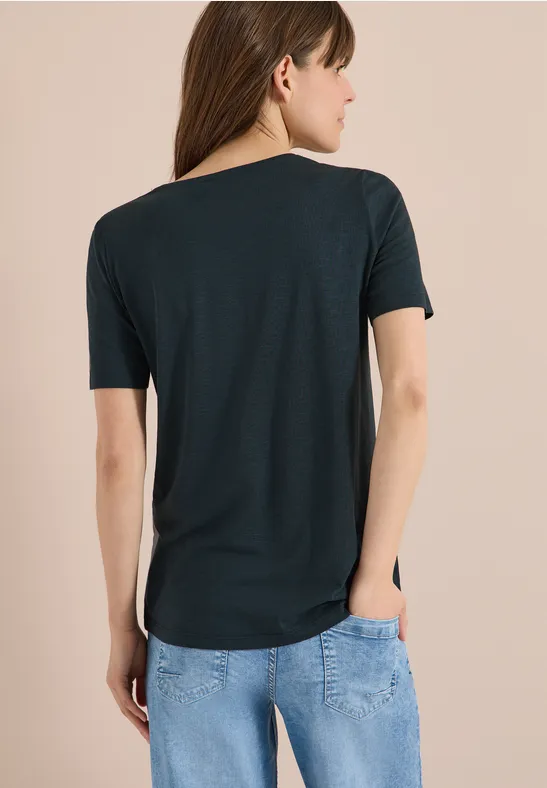 Basic T-Shirt mit Rundhals in Unifarbe