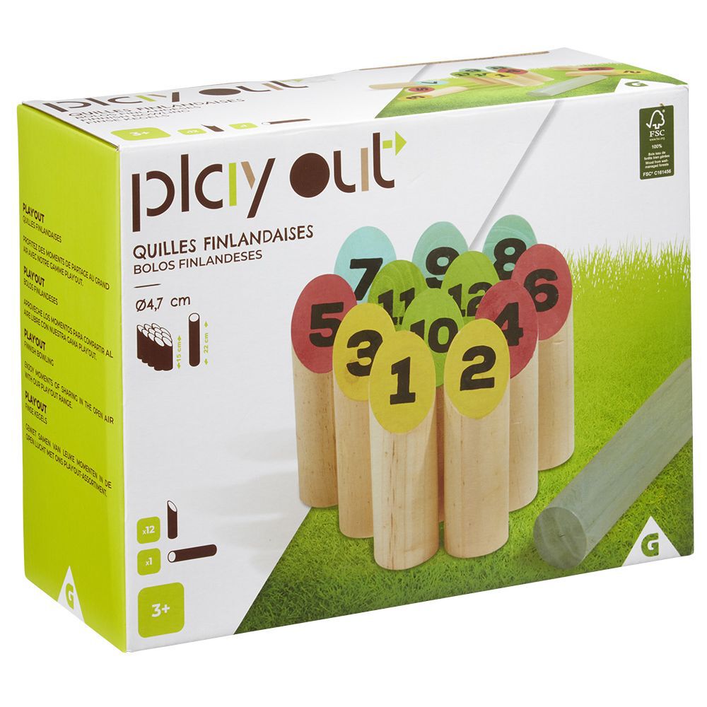 Jeu de quilles finlandaises multicolores en bois