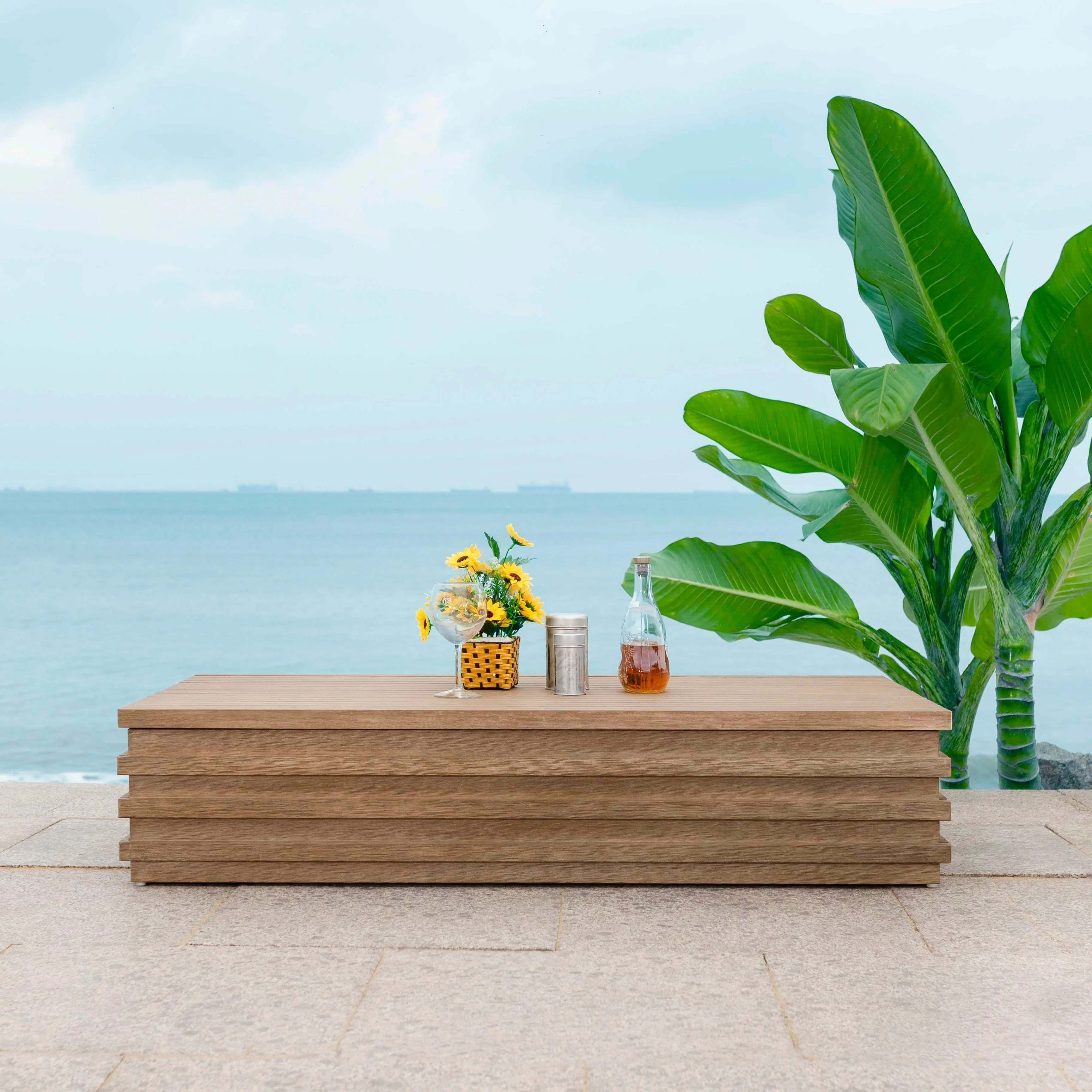 SAFAVIEH Couture Tortuga Eucalyptus Patio Coffee Table - 50W x 26D x 11H