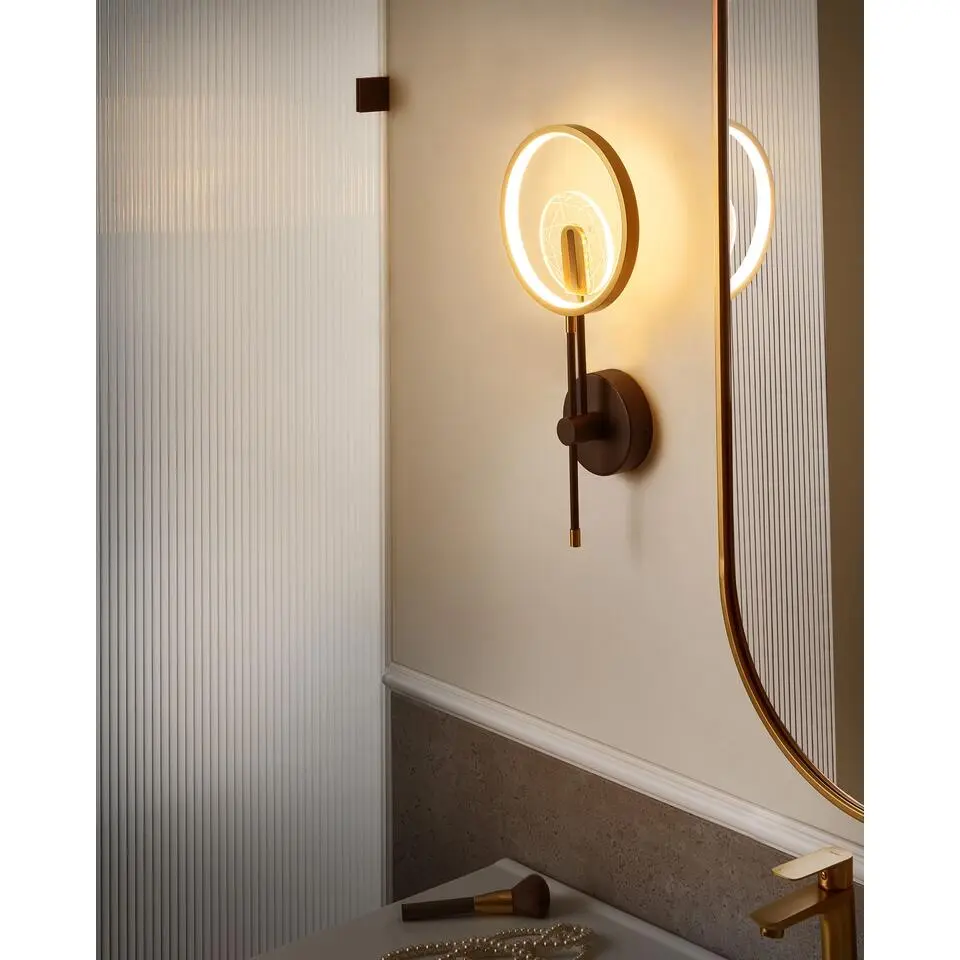 SAMBRE - LED wandlamp - Zwart/Goud - Aluminium