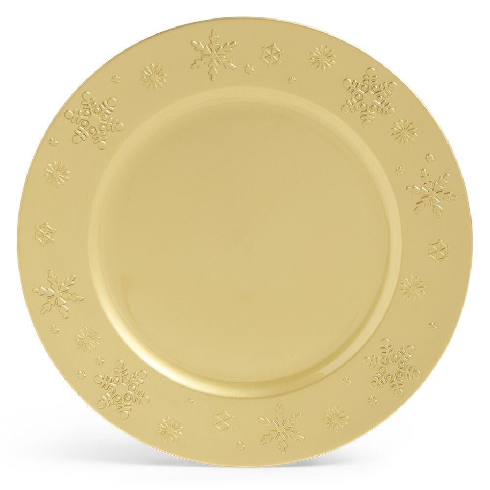 Sous assiette ronde doré rebord flocon Ø33cm