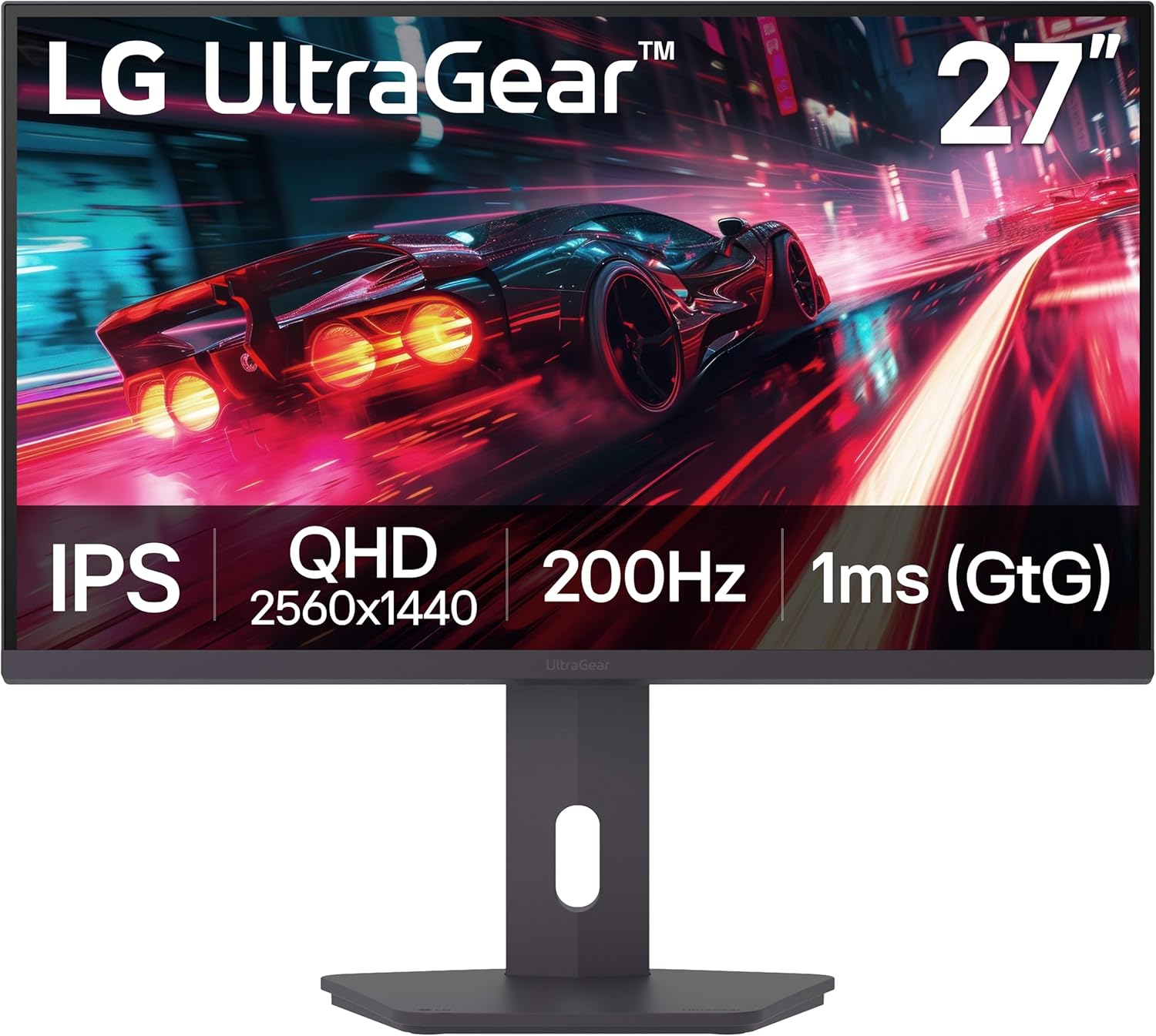 LG 27G610A-B 27-inch Ultragear QHD (2560 x 1440) IPS Gaming Monitor  200Hz  1ms  AMD FreeSync Premium  VESA DisplayHDR 400  HDMI  DisplayPort  Tilt/Height/Swivel/Pivot Stand  Black