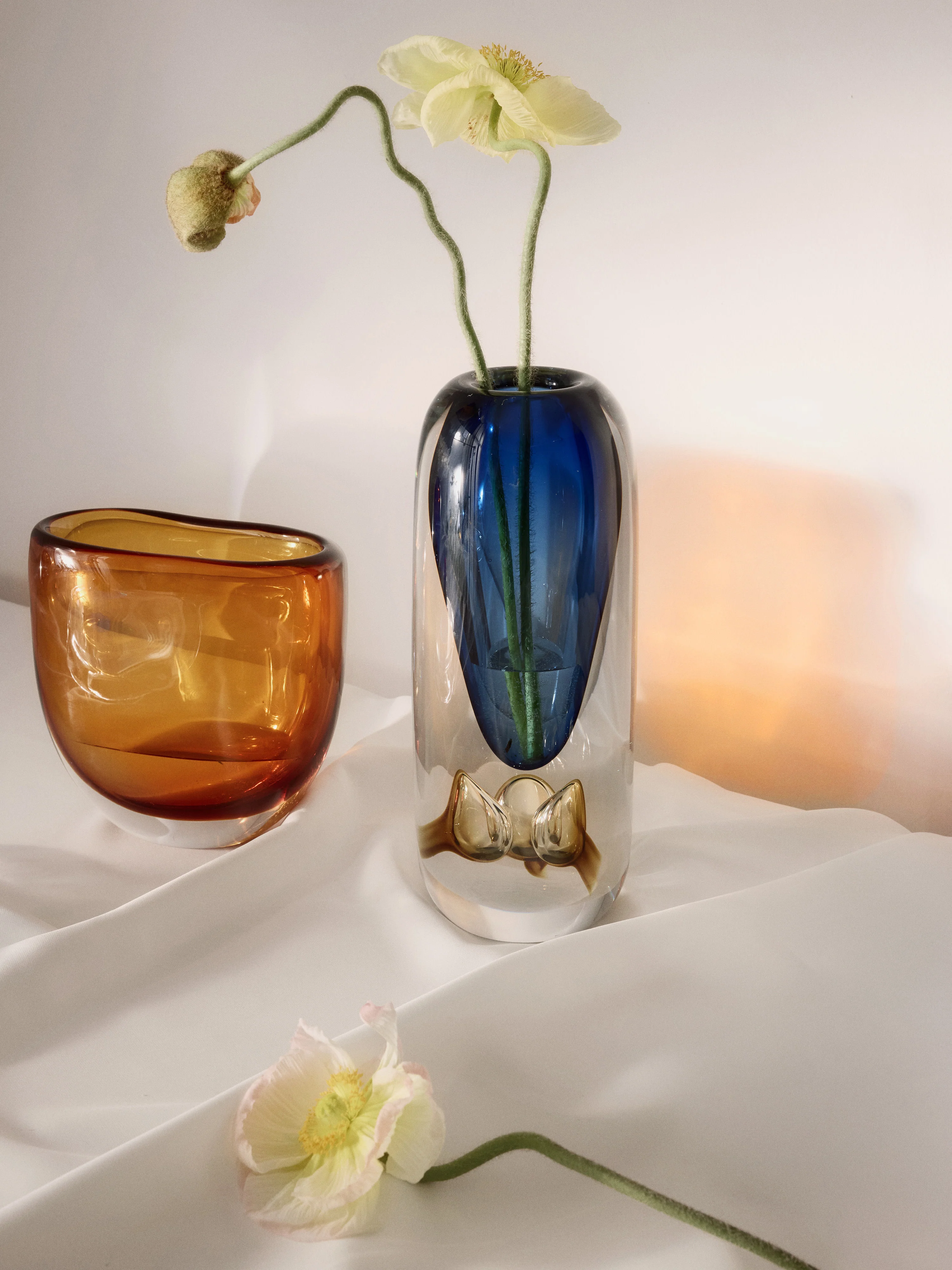 Mundgeblasene Glas-Vase Tyron, H 33 cm