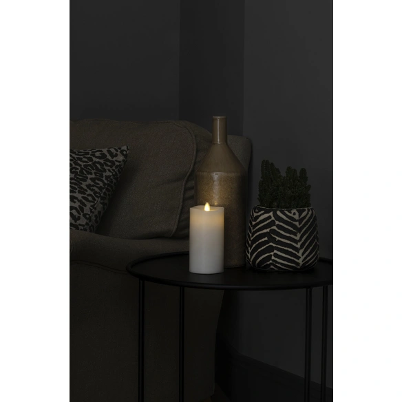 LED-Kerze, Ø: 7,6 cm, cremeweiß, mit Flacker-Effekt