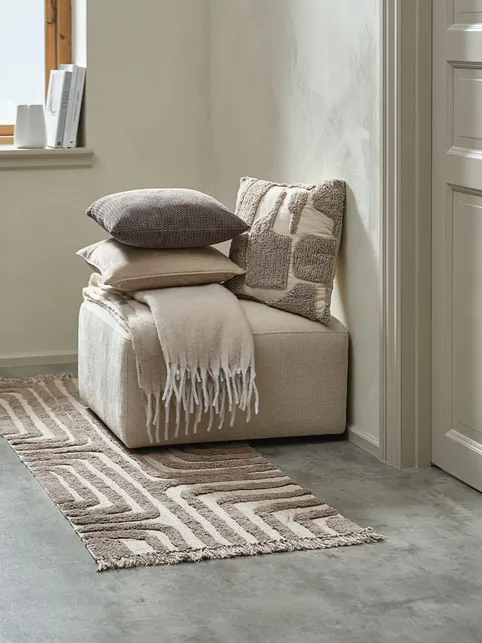 Pyntepude DVERGFAKS 45x45 grå/beige