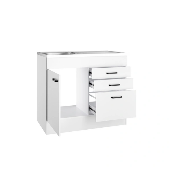 Spülenunterschrank »OPTImulti MUBO SP136-1  «, BxTxH: 100 x 60 x 88,2 cm, Weiß (Bonn214)