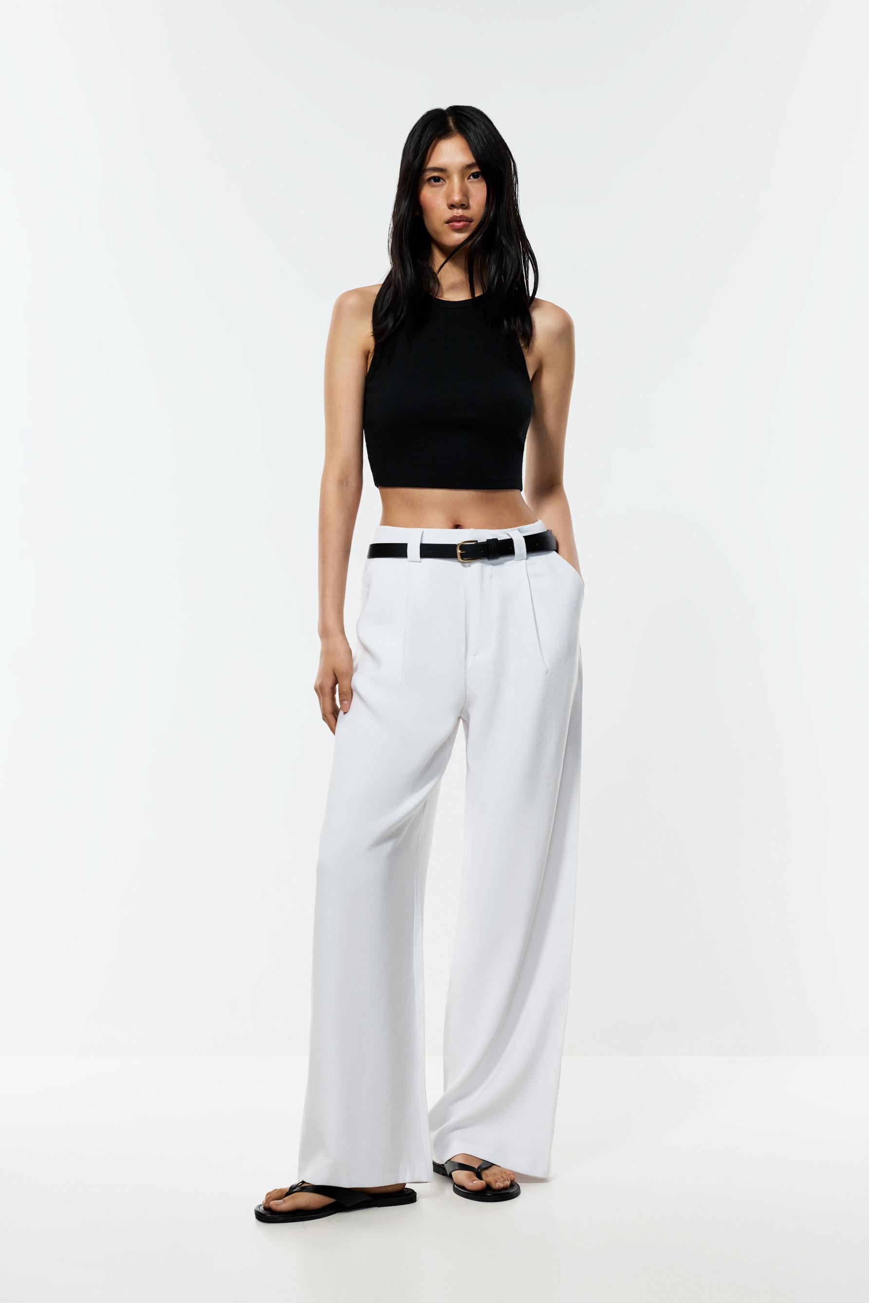 Pantalón wide leg pinzas