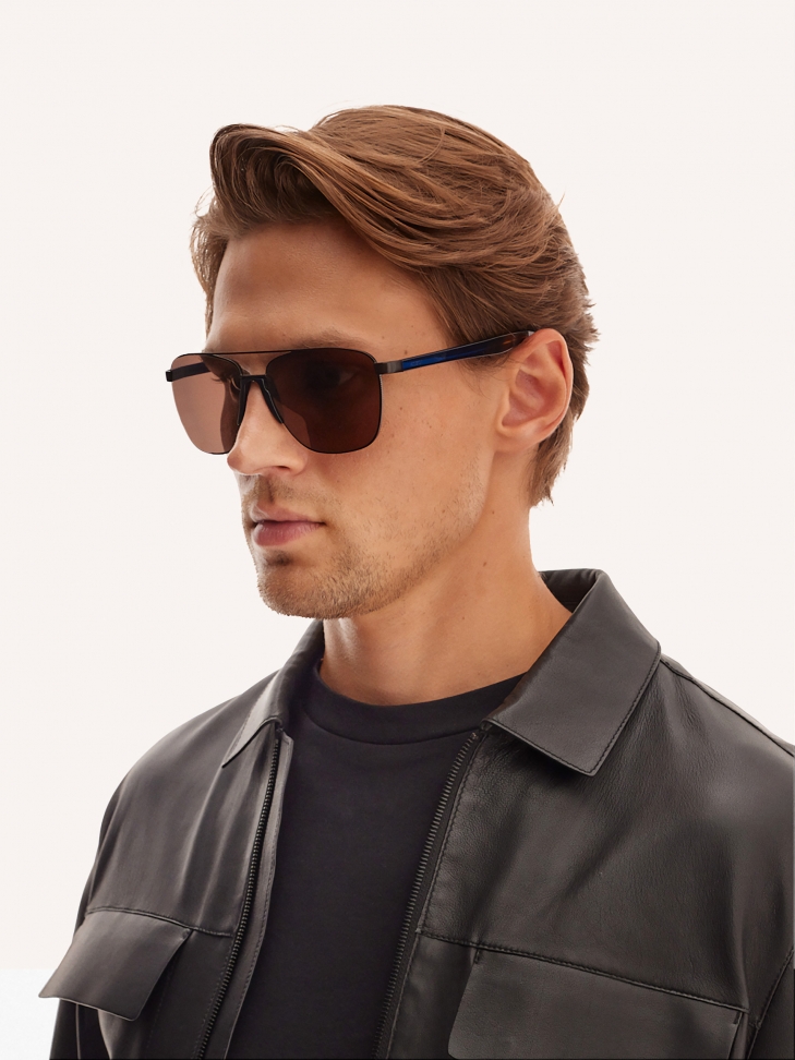 Brown polarized Aviator sunglasses