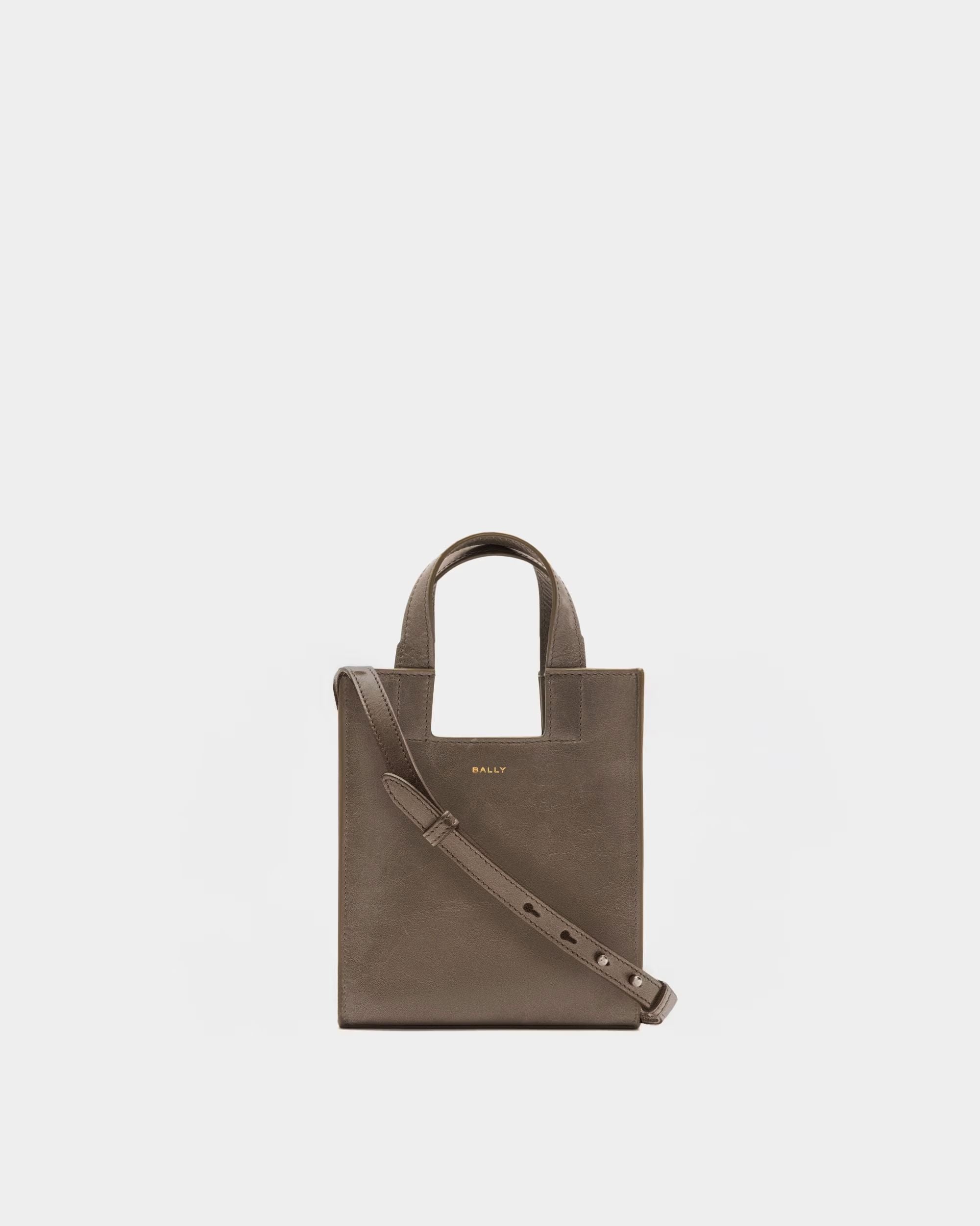 Kleine Easy Bally Tragetasche Aus Leder In Taupe