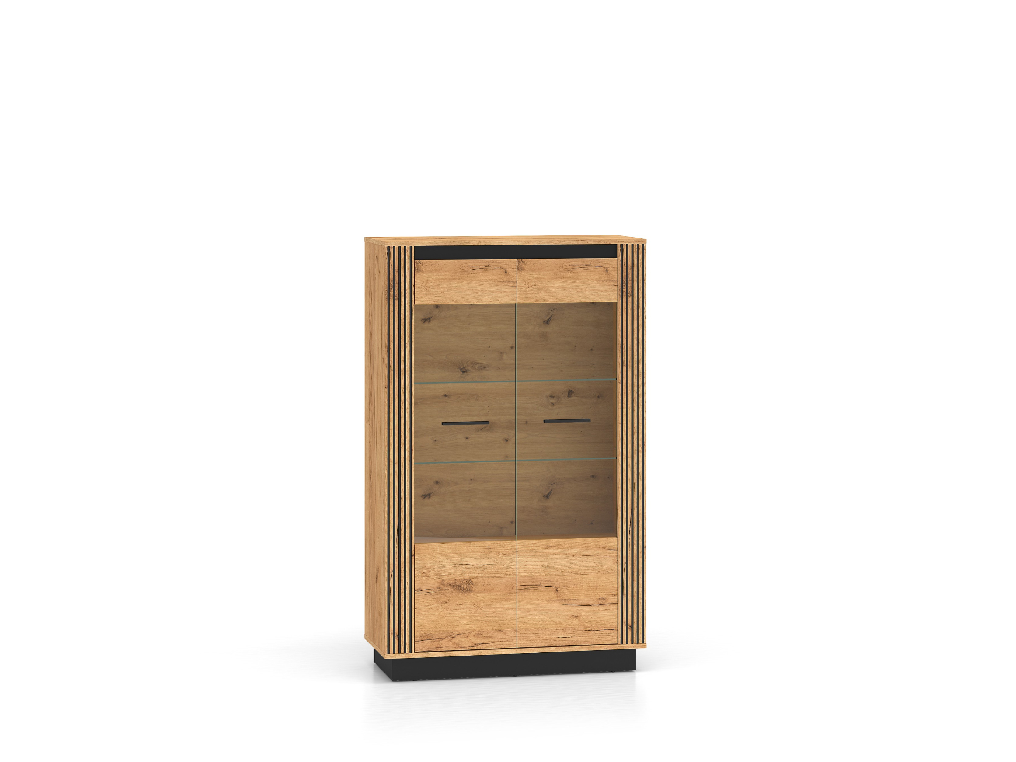Witryna Szeroka 2D URSO Dąb Czarny Loft Lamele