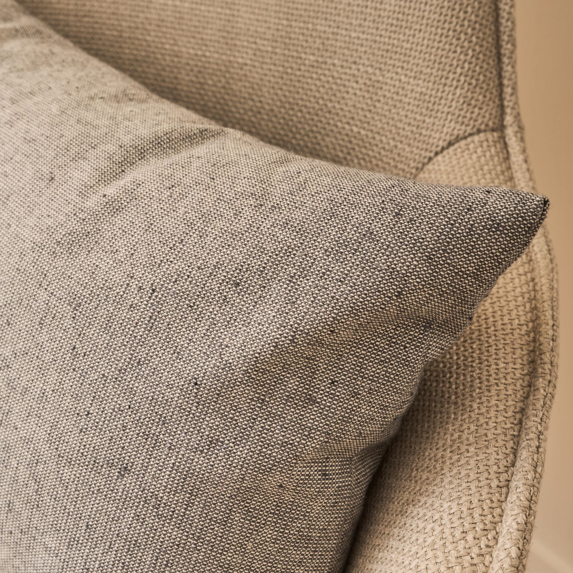 ARNO - Coussin chambray en coton 30x50cm - gris
