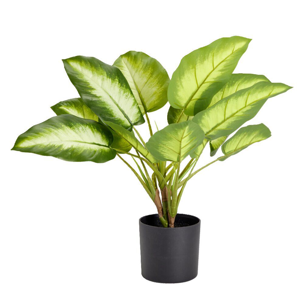 Plante artificielle en pot monstera vert 15 feuilles H50cm - 2 modèles