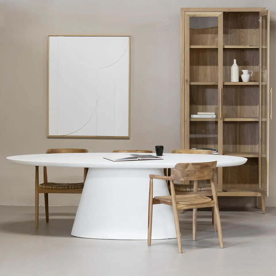 Giga Meubel Tuintafel Cleo - Ovaal 160cm - Wit Eco Composiet