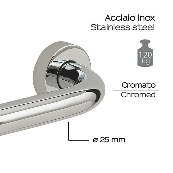 Barre D'appui Pour Salle De Bain Accessible En Acier 45Cm