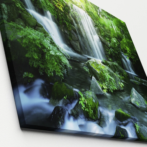 Keilrahmenbild »Forest   Waterfall I«, Rahmen: Holzwerkstoff, natur