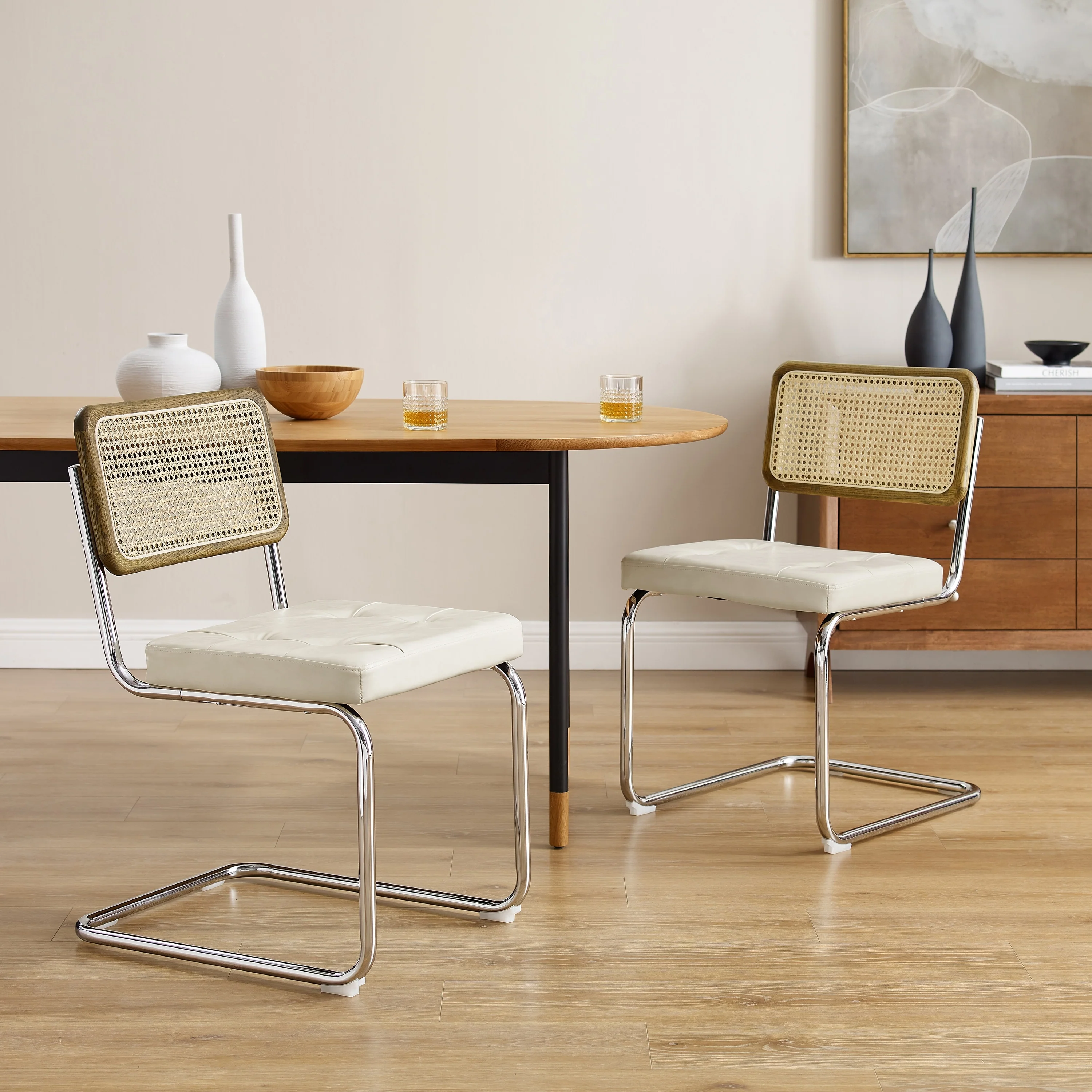 Art Leon Modern Upholstered Dining Chairs (Set of 2)