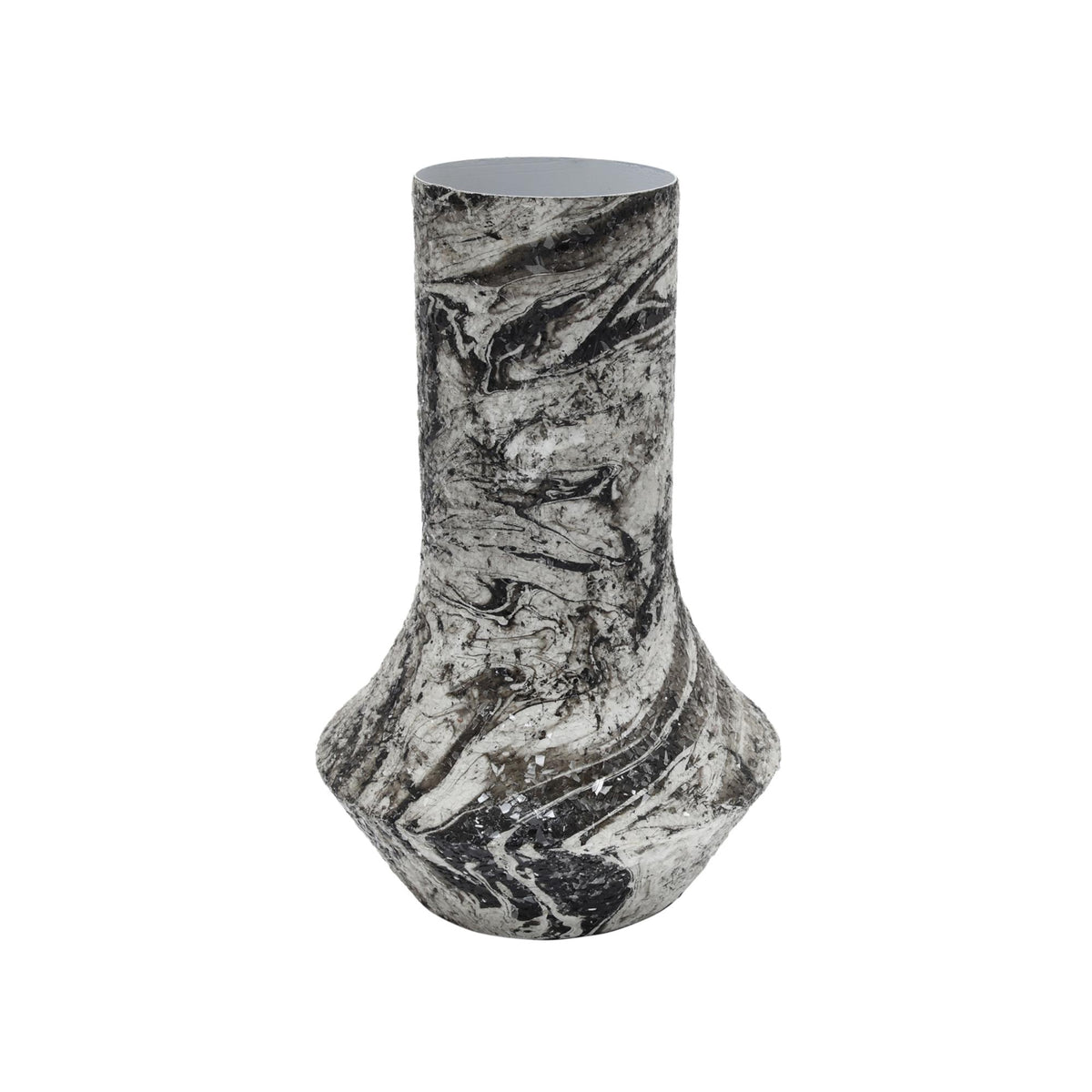 Present Time vaas Mosaic Marble - wit - Ø20cm