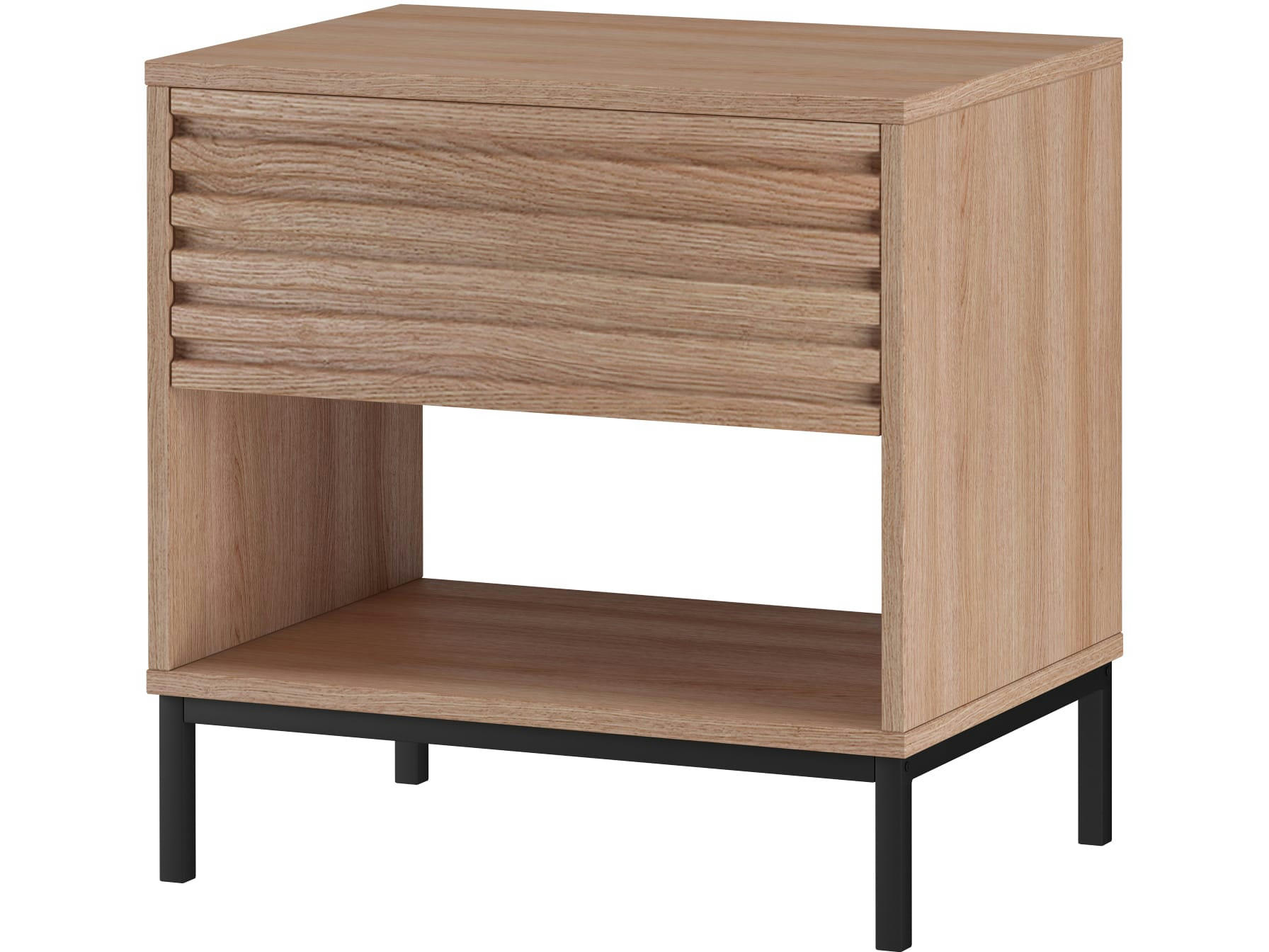 CELINE - Table de nuit avec 1 tiroir en panneaux de particules Nature